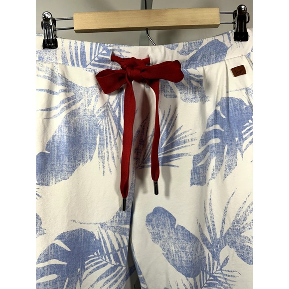 PEACE LOVE WORLD Women's Palm Leaf Print French Terry Jogger Pants Blue Large - Picture 2 of 11